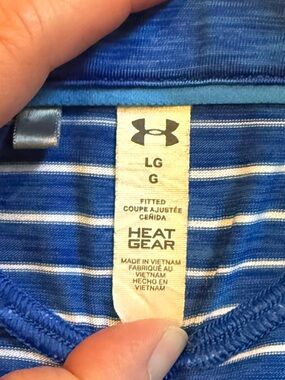 Under Armour Royal Blue and White Striped Athletic Shirt